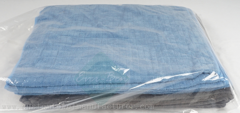 China Bulk Blue Custom towels bulk Supplier Custom Blue Cleaning Cloth Rags Factory